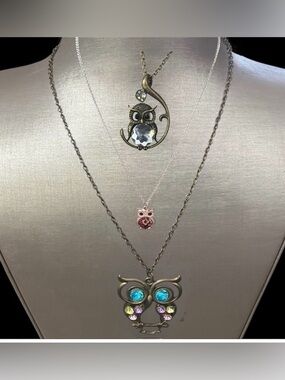 Bundle of 3 Owl necklaces
